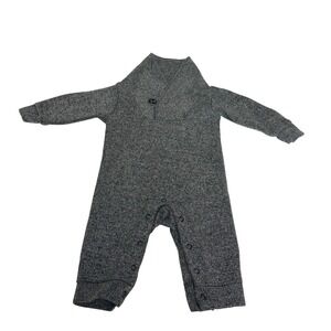 Lullaby Lane Baby Boy Charcoal Gray Shawl Collar Knit Coverall 3-6 Months